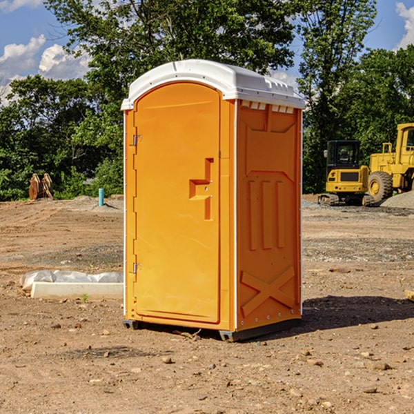 can i customize the exterior of the portable restrooms with my event logo or branding in Amboy